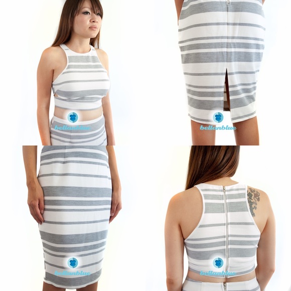 The TENILLE striped skirt set - GREY - Picture 6 of 6