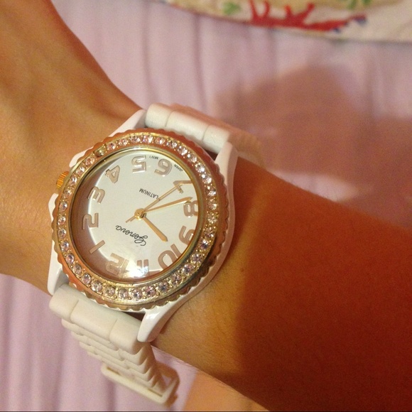 White and Rosegold watch