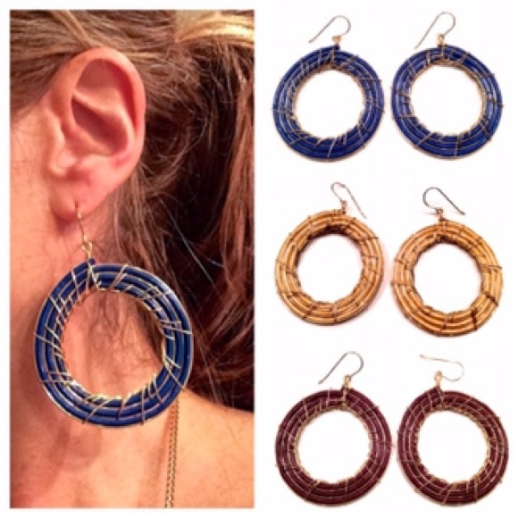 Large Leather Hoop Earring