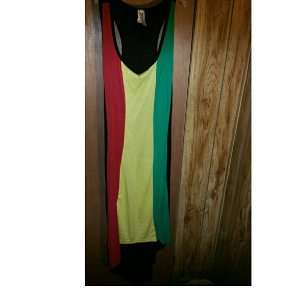 Rasta high low cut dress