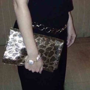 BCBG MaxAzria leopard clutch