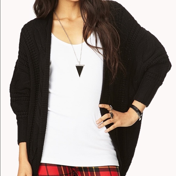 forever 21 chunky black cardigan