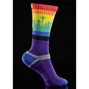 Strideline Seatown Rainbow Crew Socks