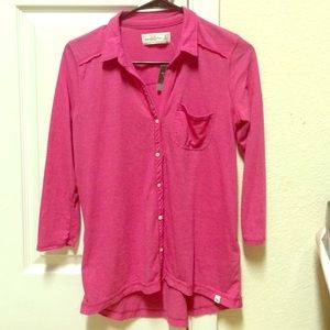 A&F pink 3/4 length shirt