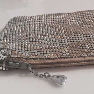 Vintage Whiting & Davis silver mesh zip pouch