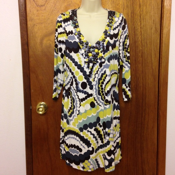 BODEN BEADED VNECK DRESS