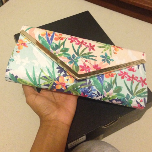 Floral print clutch