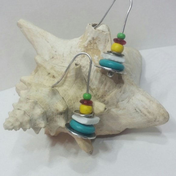 Handcrafted Silver and Bead Earrings