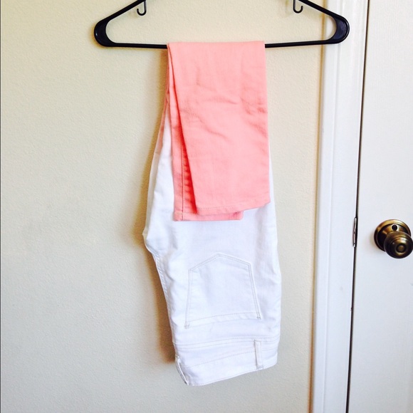 White + Coral Jeans