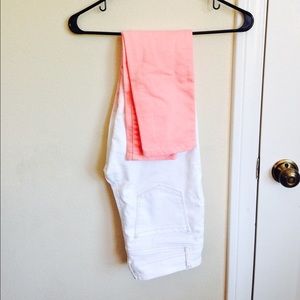 White + Coral Jeans