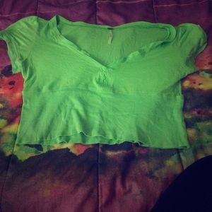 green crop top