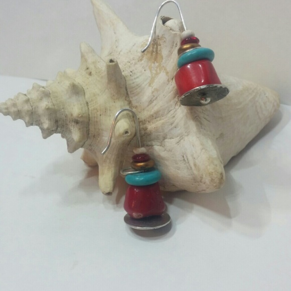 Handcrafted Silver and Bead Earrings