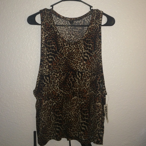 Pacsun Leopard Muscle Tank Top