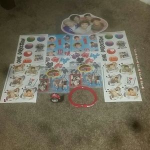 63 1D stickers, Pen Bracelet, Pencil, tape.