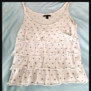 Vans Heart Patterned Ruffle Tank Top