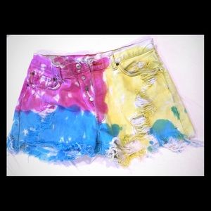 Urban Outfitters high waisted tie dye shorts