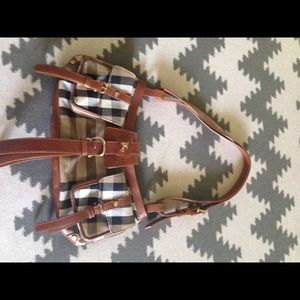 Burberry w Leather Trim Handbag