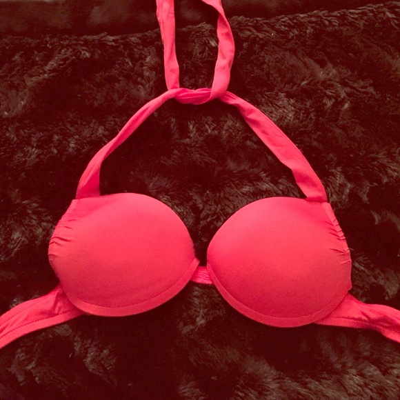 Push Up Hot Pink Bikini Halter Top