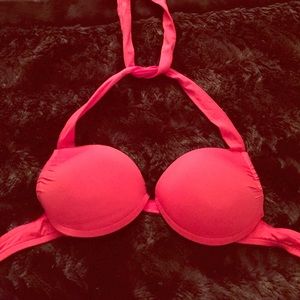 Push Up Hot Pink Bikini Halter Top