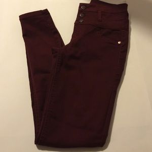 Maroon High Waisted Jeans