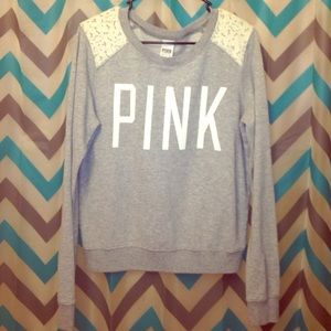 Gray PINK Crewneck Sweatshirt