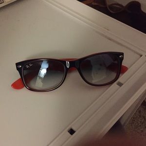 Navy and orange ray bans women's sunglasses