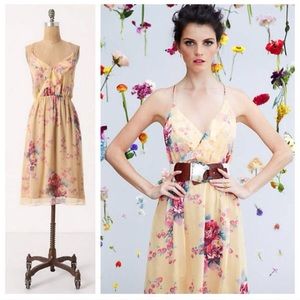 Anthropology: Rose and Gold dress