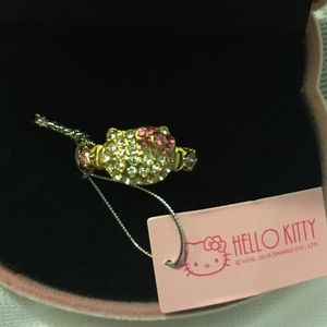 Gold Diamond Hello Kitty Ring