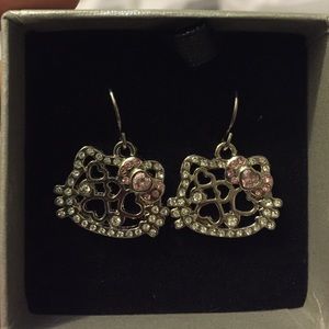 Authentic Hooked Hello Kitty Heart Earrings