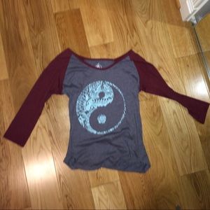 Yin yang baseball tee