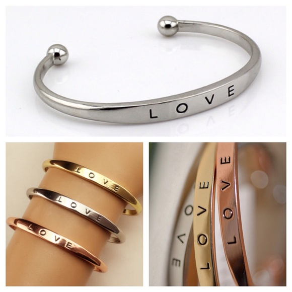 Jewelry - Silver LOVE Cuff Bangle