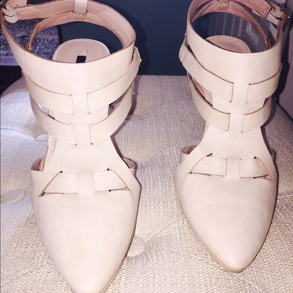 Nude heels strappy sandals