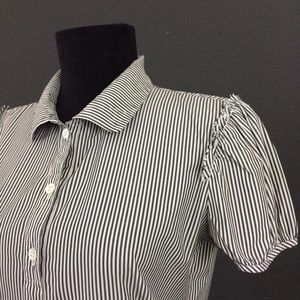 Striped Short-Sleeve Blouse