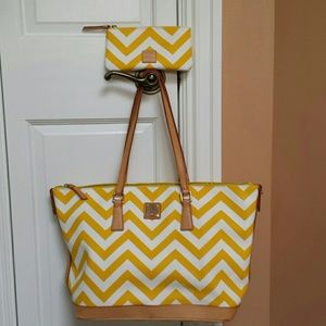 Dooney & Bourke Chevron Tote w/ Accessories