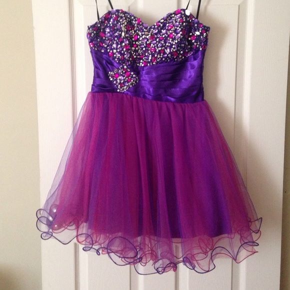 Purple dress with a sweetheart neckline