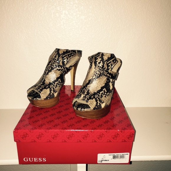 Guess natural multi texture heels (GWOFIRAY)