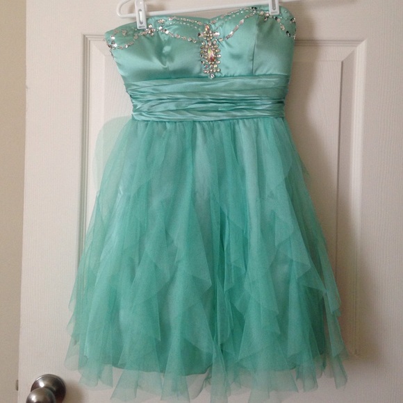 Sea foam green homecoming dress