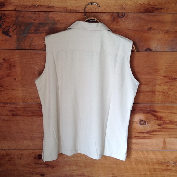 Sleeveless Tan Blouse - Picture 2 of 4