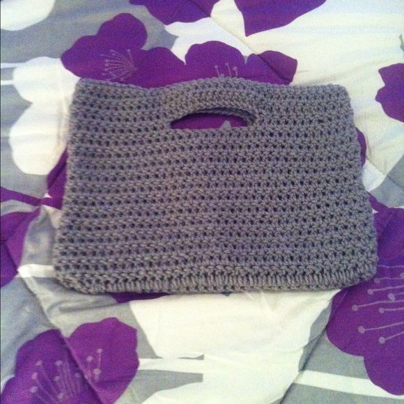 Gray homemade crochet purse!!