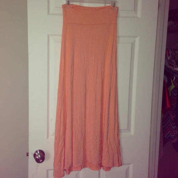 Orange maxi skirt