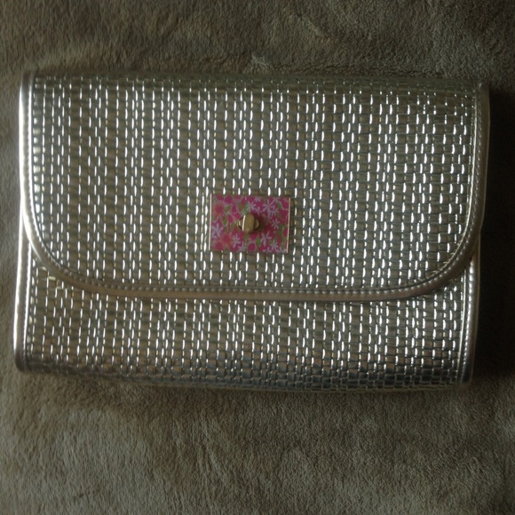 Lilly Pulitzer Gold Woven Clutch