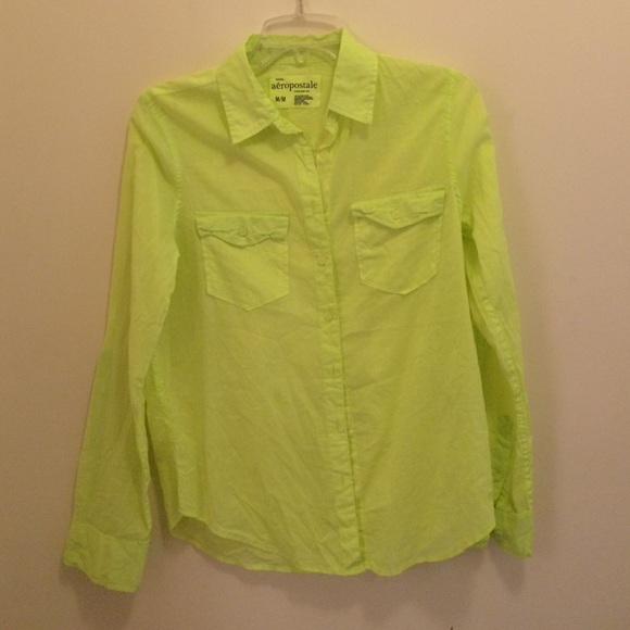 Aeropostale green button up shirt