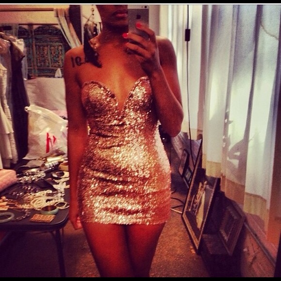Tobi Rose Gold Sequin Dress (small, NWT)