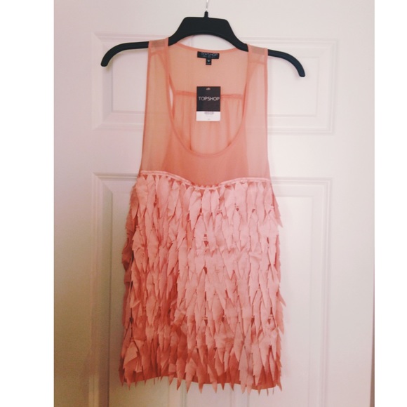 NWT Topshop silky peach top size M