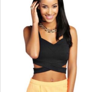 ❌SOLD❌Black crop top size small new!