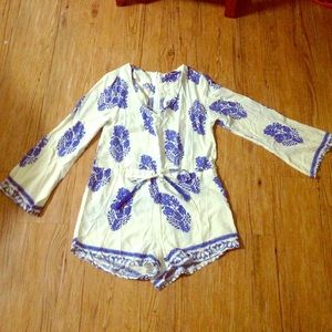 Blue and White romper