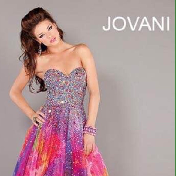 Stunning multi color evening dress
