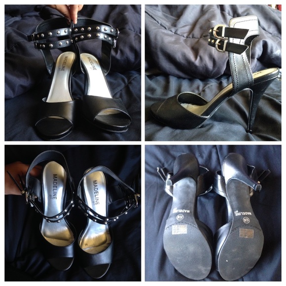 Black opened toe heels