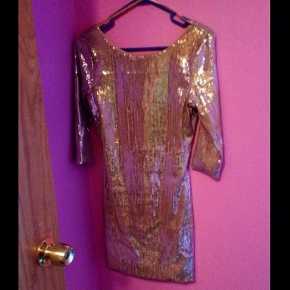 Gold sequin dress