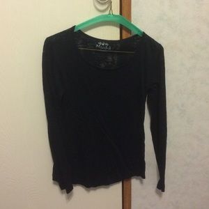 Black see through long sleeve shit